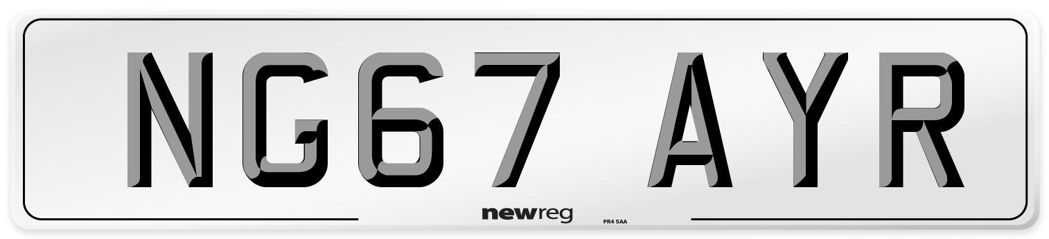 NG67 AYR Number Plate from New Reg